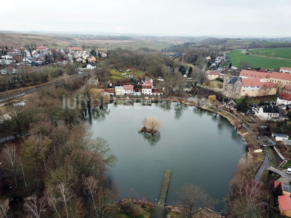 Luftbild Ronneburg - Großer Baderteich Ronneburg im Bundesland Thüringen, Deutschland