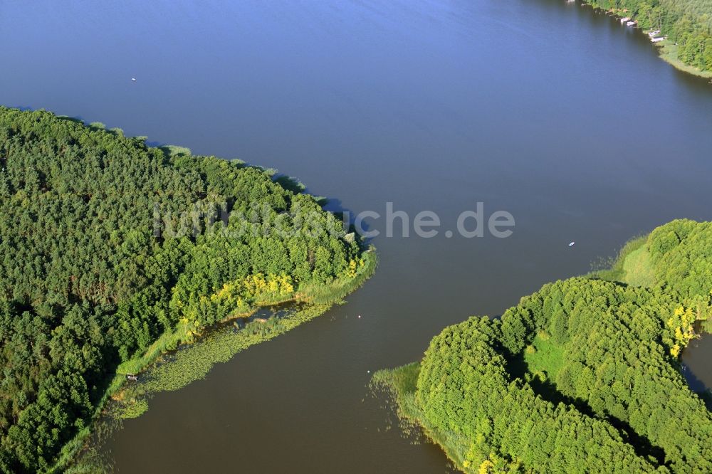 Luftbild Fürstenberg/Havel - Großer Wentowsee und Insel Der Raatz in Fürstenberg/Havel im Bundesland Brandenburg