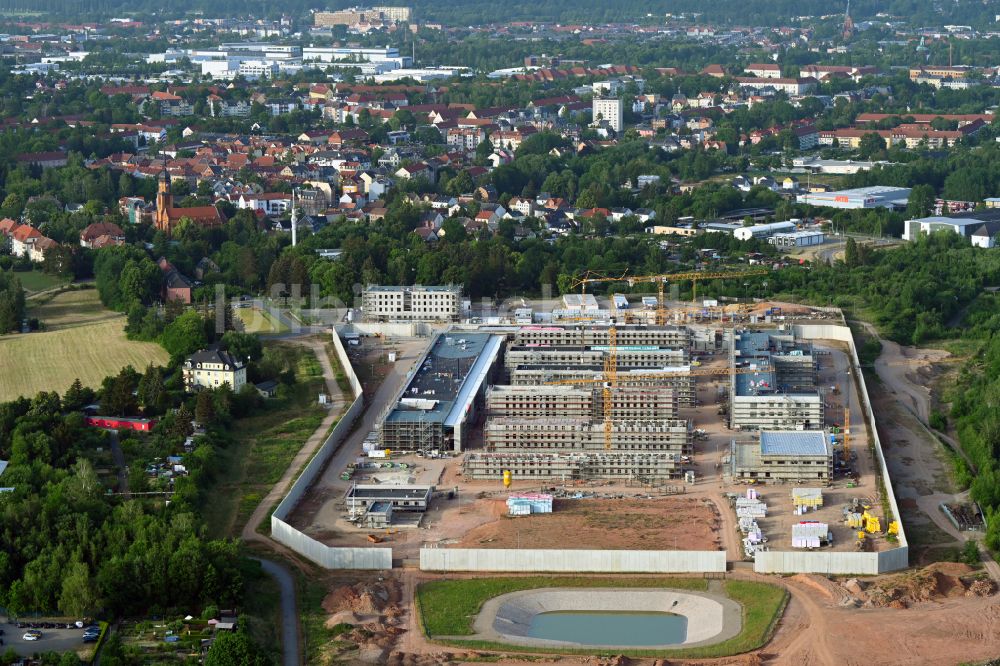 Luftaufnahme Zwickau - Großgefängnis- Neubau- Baustelle in Zwickau im Bundesland Sachsen, Deutschland