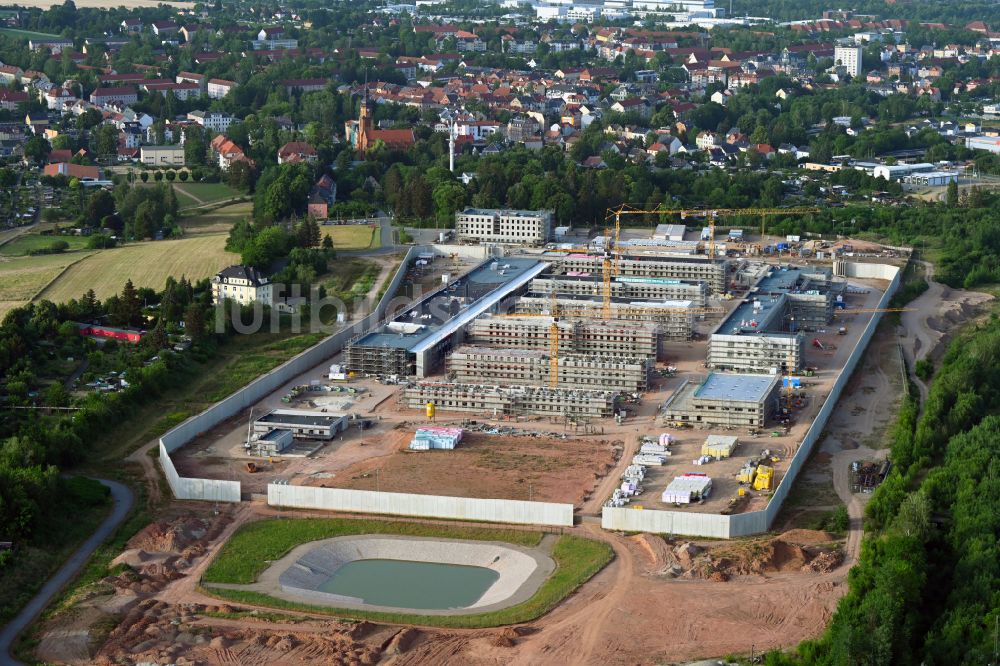 Zwickau von oben - Großgefängnis- Neubau- Baustelle in Zwickau im Bundesland Sachsen, Deutschland