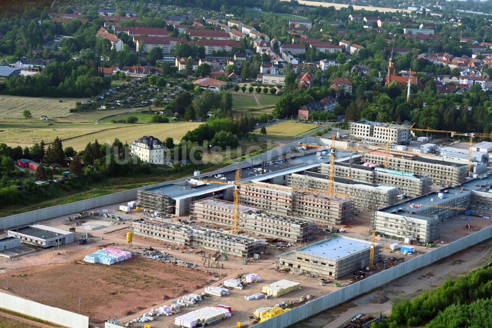 Luftbild Zwickau - Großgefängnis- Neubau- Baustelle in Zwickau im Bundesland Sachsen, Deutschland