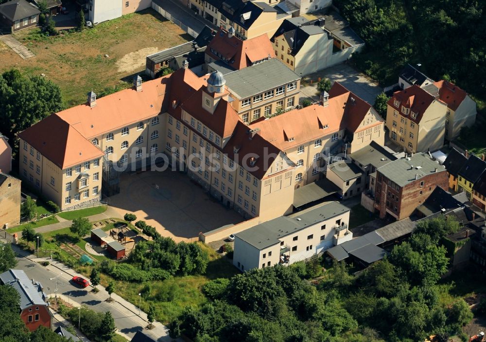 Luftaufnahme Greiz - Grundschule Johann-Wolfgang von Goethe in Greiz im Bundesland Thüringen