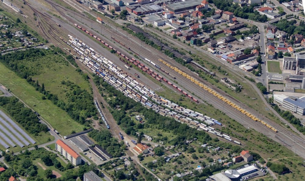 Luftaufnahme Nordhausen - Güterbahnhof von Nordhausen im Bundesland Thüringen