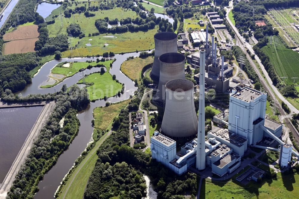 Luftbild Werne - GuD Kraftwerk mit Gas- und Dampfturbinenanlagen Gersteinwerk der RWE AG in Werne im Bundesland Nordrhein-Westfalen, Deutschland