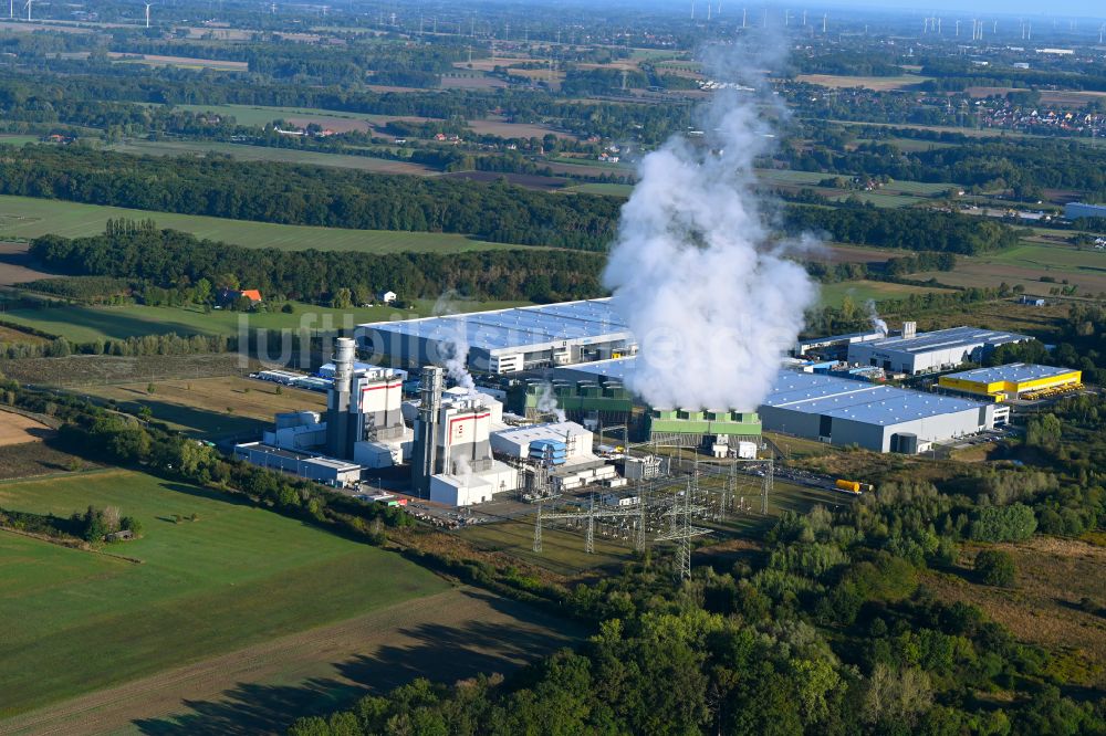 Hamm aus der Vogelperspektive: GuD Kraftwerk mit Gas- und Dampfturbinenanlagen in Hamm im Bundesland Nordrhein-Westfalen, Deutschland