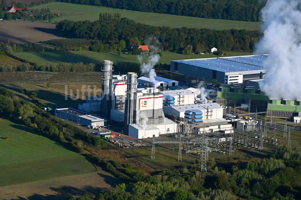 Luftaufnahme Hamm - GuD Kraftwerk mit Gas- und Dampfturbinenanlagen in Hamm im Bundesland Nordrhein-Westfalen, Deutschland