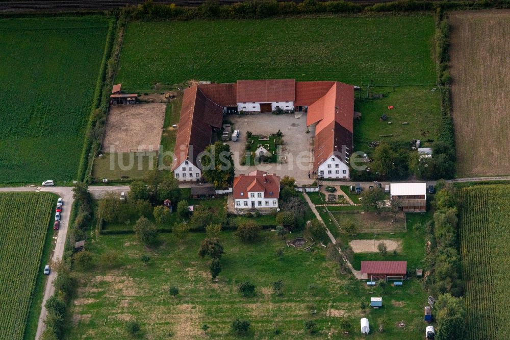 Luftaufnahme Hohberg - Gutshaus und Landgut CVJM-Marienhof in Hohberg im Bundesland Baden-Württemberg, Deutschland