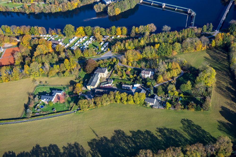 Luftaufnahme Hagen - Gutshaus und Landgut Gut Hausen in Hagen im Bundesland Nordrhein-Westfalen, Deutschland