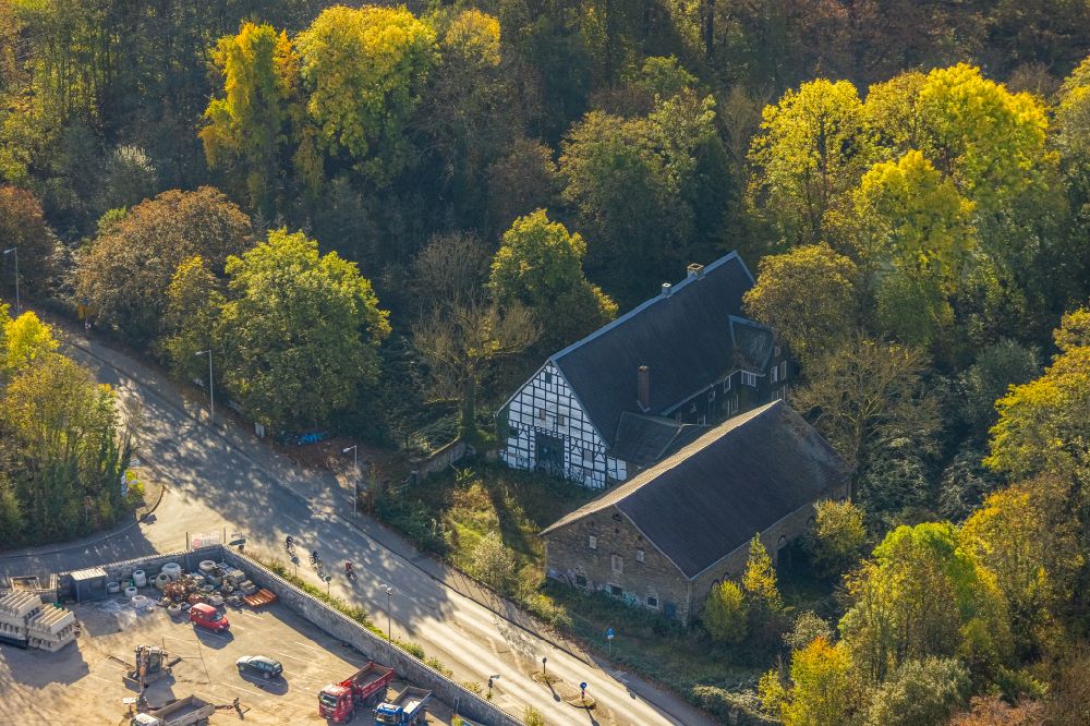 Luftaufnahme Hagen - Gutshaus und Landgut Gut Niederste Hülsberg mit einem Fachwerkhaus in Hagen im Bundesland Nordrhein-Westfalen, Deutschland