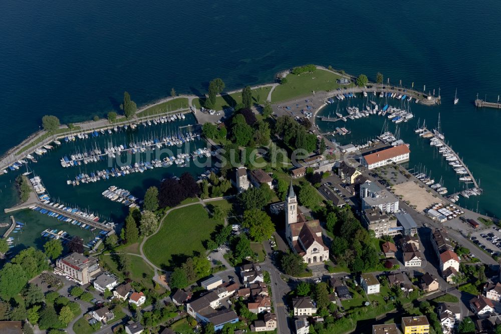 Romanshorn aus der Vogelperspektive: Hafen von Romanshorn im Kanton Thurgau in der Schweiz