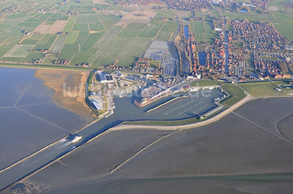 Luftaufnahme Norden - Hafenanlage in Norden im Bundesland Niedersachsen