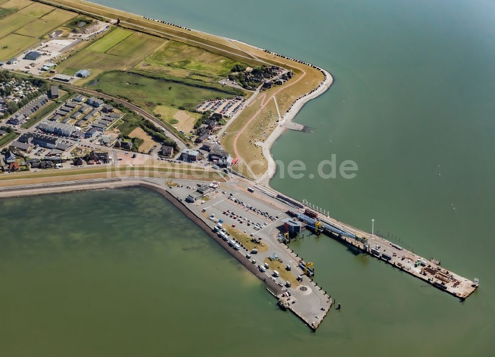 Luftbild Dagebüll - Hafenanlagen an der Meeres- Küste von Nordfriesland in Dagebüll im Bundesland Schleswig-Holstein, Deutschland