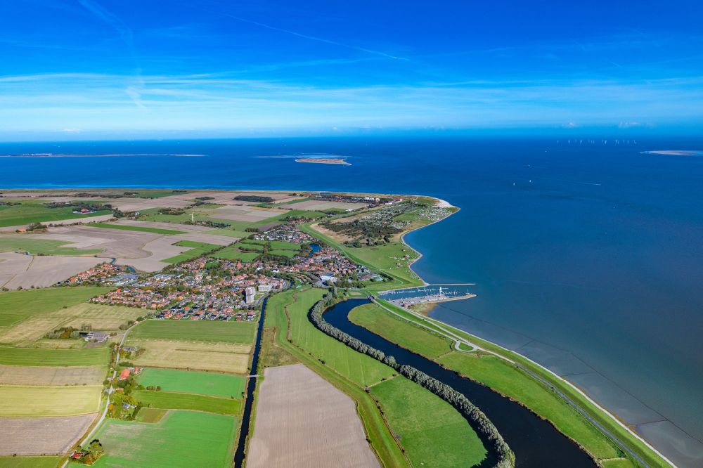 Luftbild Horumersiel - Hafenanlagen an der Meeres- Küste der Nordsee in Horumersiel im Bundesland Niedersachsen, Deutschland