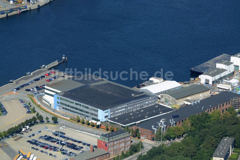 Luftaufnahme Kiel - Hafenbereich am Norwegenkai in Kiel im Bundesland Schleswig-Holstein