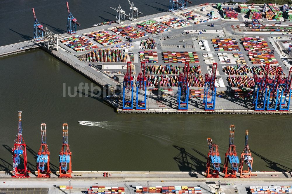 Luftaufnahme Hamburg - Hafenkran am Containerterminal im Containerhafen des Überseehafen der EUROGATE Container Terminal Hamburg GmbH in Hamburg
