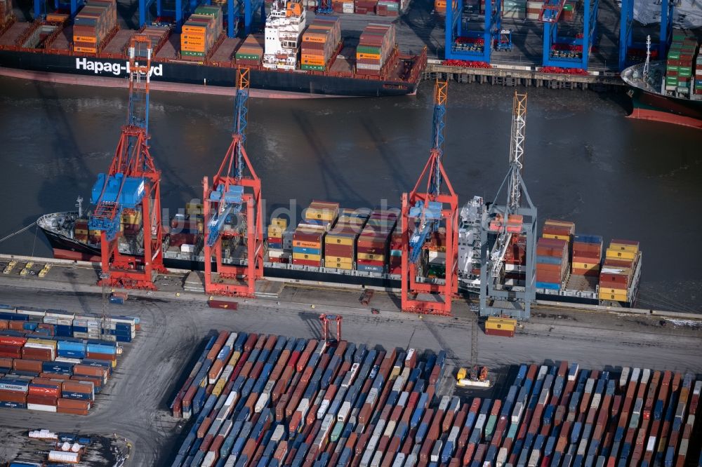 Luftbild Hamburg - Hafenkran am Containerterminal im Containerhafen des Überseehafen der EUROGATE Container Terminal Hamburg GmbH in Hamburg