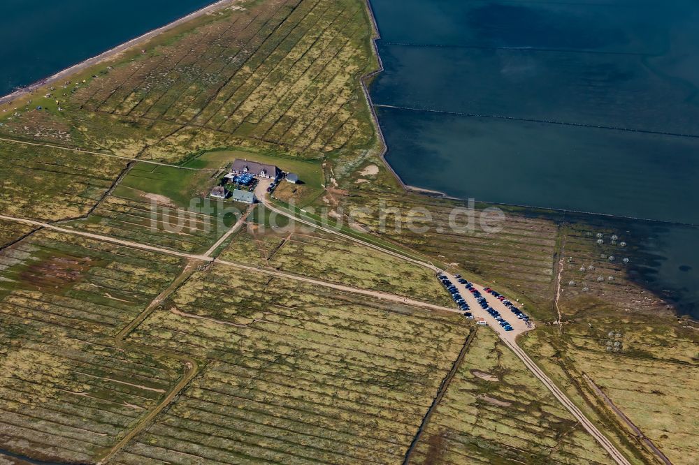 Luftaufnahme Reußenköge - Halbinsel Hamburger Hallig in Reußenköge im Bundesland Schleswig-Holstein, Deutschland