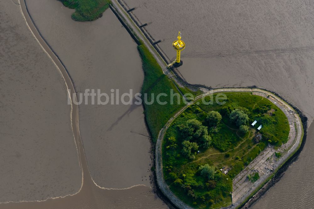 Luftaufnahme Nordenham - Halbinsel an der Wesermündung in Nordenham im Bundesland Niedersachsen, Deutschland