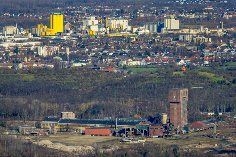 Luftbild Hamm - Hammerkopfturm auf dem Gelände der Industrie- Ruine Zeche Heinrich Robert in Hamm im Bundesland Nordrhein-Westfalen, Deutschland