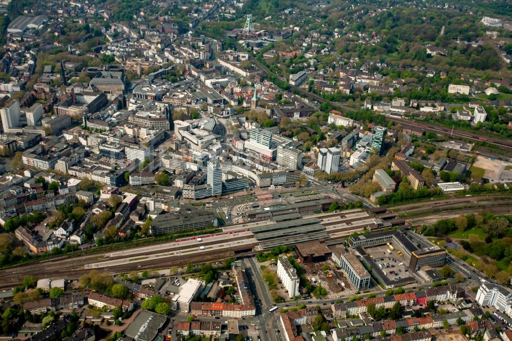 Luftbild Bochum - Hauptbahnhof der Deutschen Bahn in Bochum im Bundesland Nordrhein-Westfalen