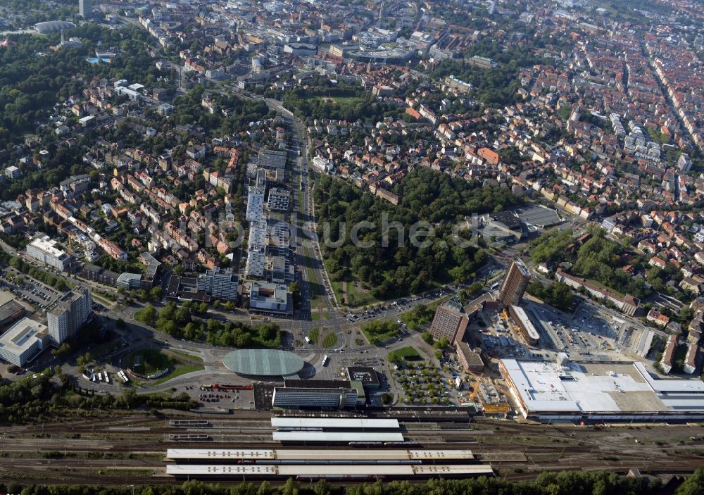 Luftbild Braunschweig - Hauptbahnhof der Deutschen Bahn in Braunschweig im Bundesland Niedersachsen