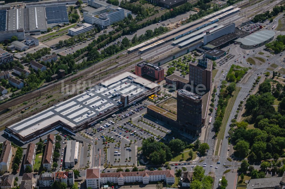Braunschweig von oben - Hauptbahnhof der Deutschen Bahn in Braunschweig im Bundesland Niedersachsen