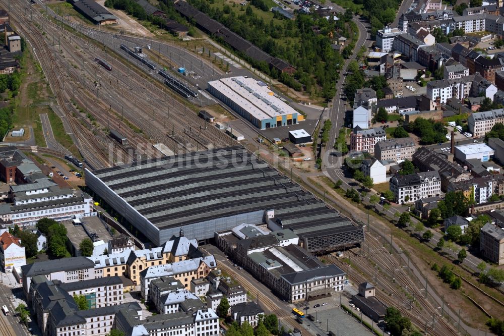 Chemnitz aus der Vogelperspektive: Hauptbahnhof der Deutschen Bahn in Chemnitz im Bundesland Sachsen, Deutschland