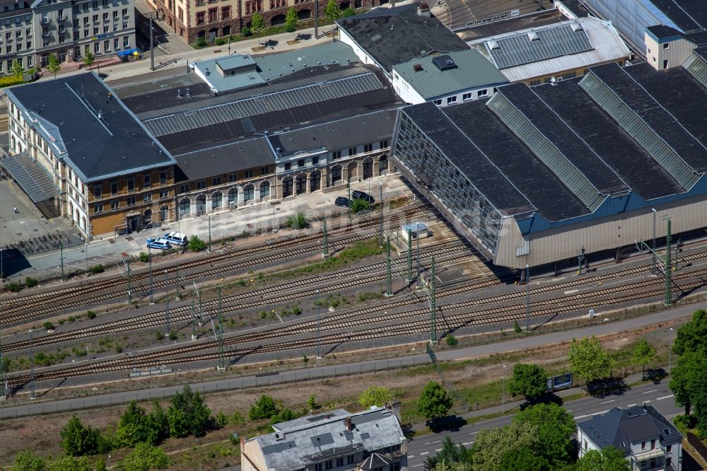Luftbild Chemnitz - Hauptbahnhof der Deutschen Bahn in Chemnitz im Bundesland Sachsen, Deutschland