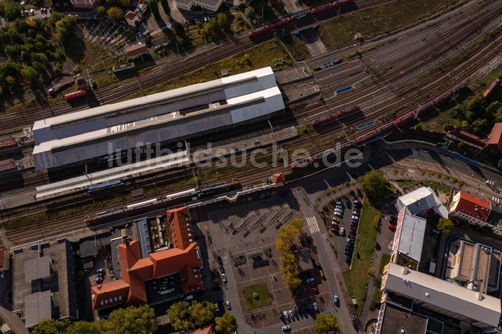 Luftbild Frankfurt (Oder) - Hauptbahnhof der Deutschen Bahn in Frankfurt (Oder) im Bundesland Brandenburg, Deutschland