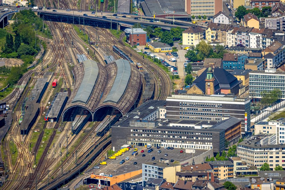 Luftaufnahme Hagen - Hauptbahnhof der Deutschen Bahn in Hagen im Bundesland Nordrhein-Westfalen