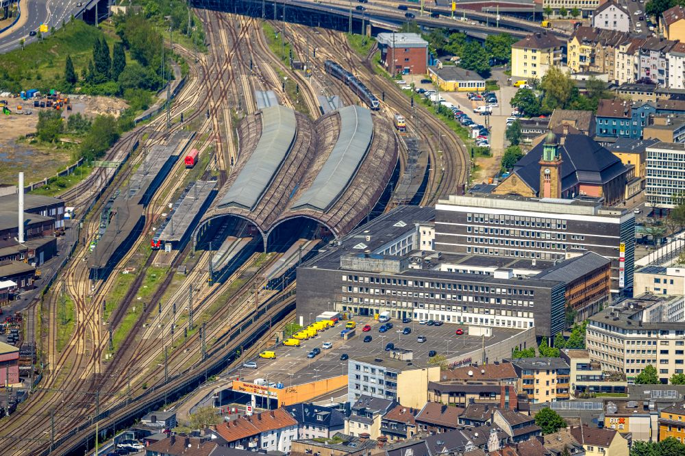 Luftbild Hagen - Hauptbahnhof der Deutschen Bahn in Hagen im Bundesland Nordrhein-Westfalen