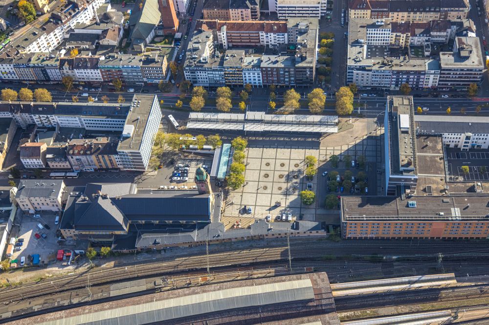 Luftaufnahme Hagen - Hauptbahnhof der Deutschen Bahn in Hagen im Bundesland Nordrhein-Westfalen, Deutschland