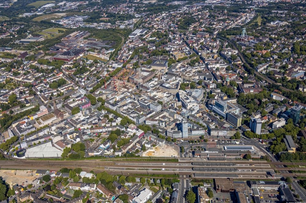 Luftaufnahme Bochum - Hauptbahnhof der Deutschen Bahn im Ortsteil Bochum Mitte in Bochum im Bundesland Nordrhein-Westfalen
