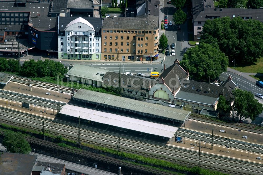 Witten von oben - Hauptbahnhof der Deutschen Bahn in Witten im Bundesland Nordrhein-Westfalen, Deutschland