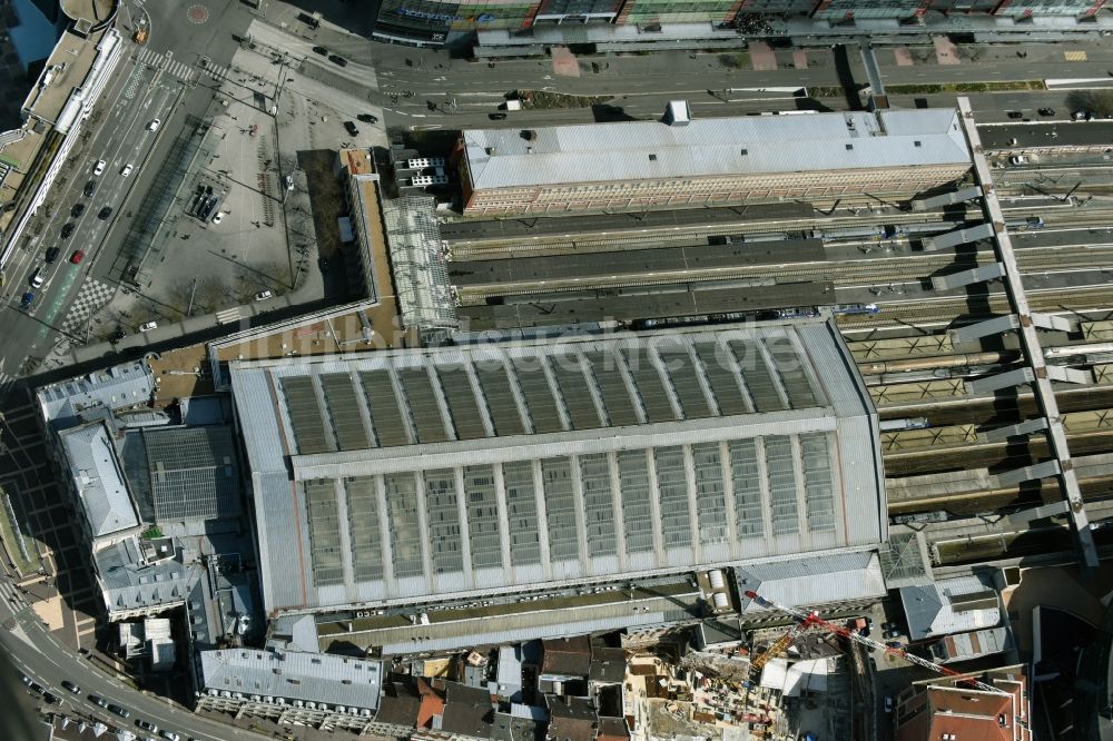 Lille aus der Vogelperspektive: Hauptbahnhof Gare de Lille Flandres in Lille in Nord-Pas-de-Calais Picardie, Frankreich