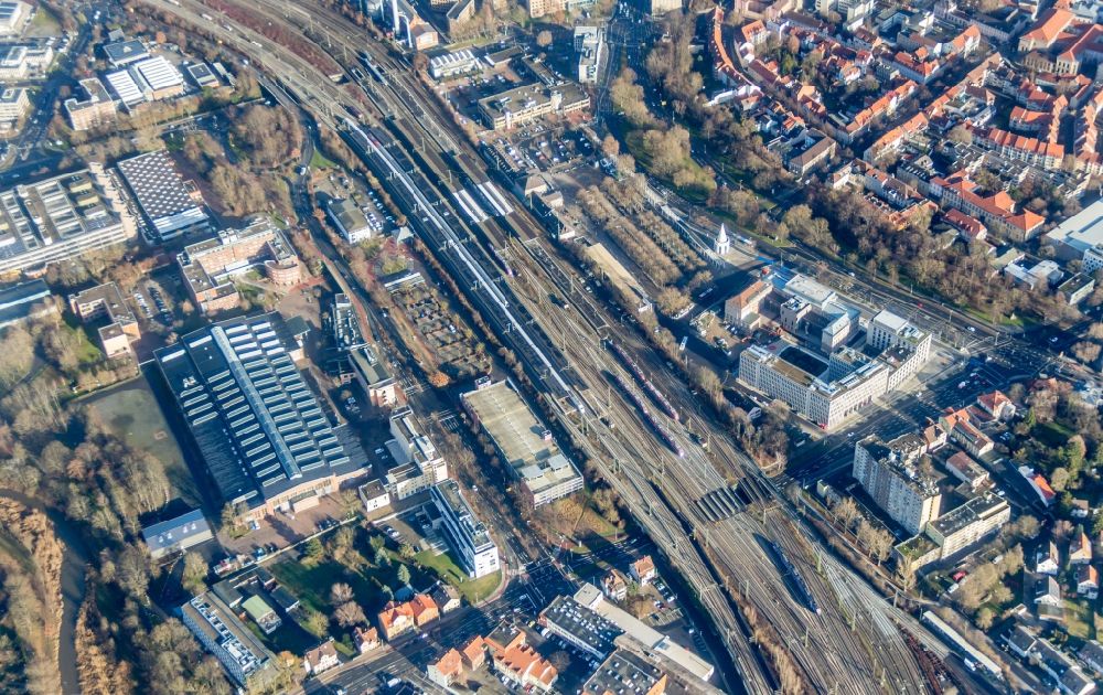 Luftaufnahme Göttingen - Hauptbahnhof in Göttingen im Bundesland Niedersachsen, Deutschland