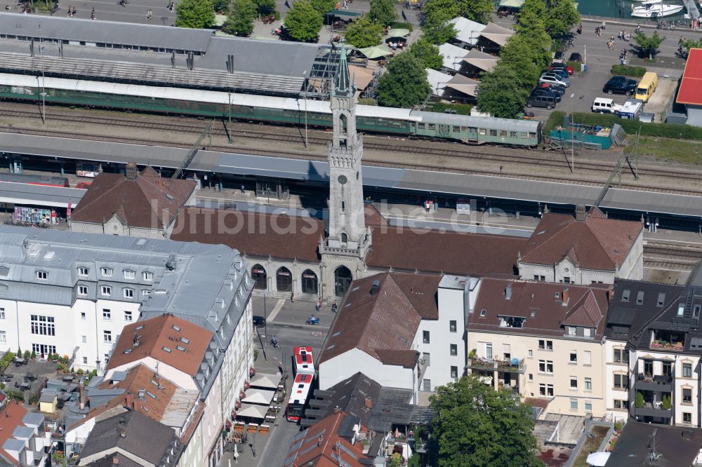 Luftbild Konstanz - Hauptbahnhof am Konstanz Hafen in Konstanz im Bundesland Baden-Württemberg, Deutschland