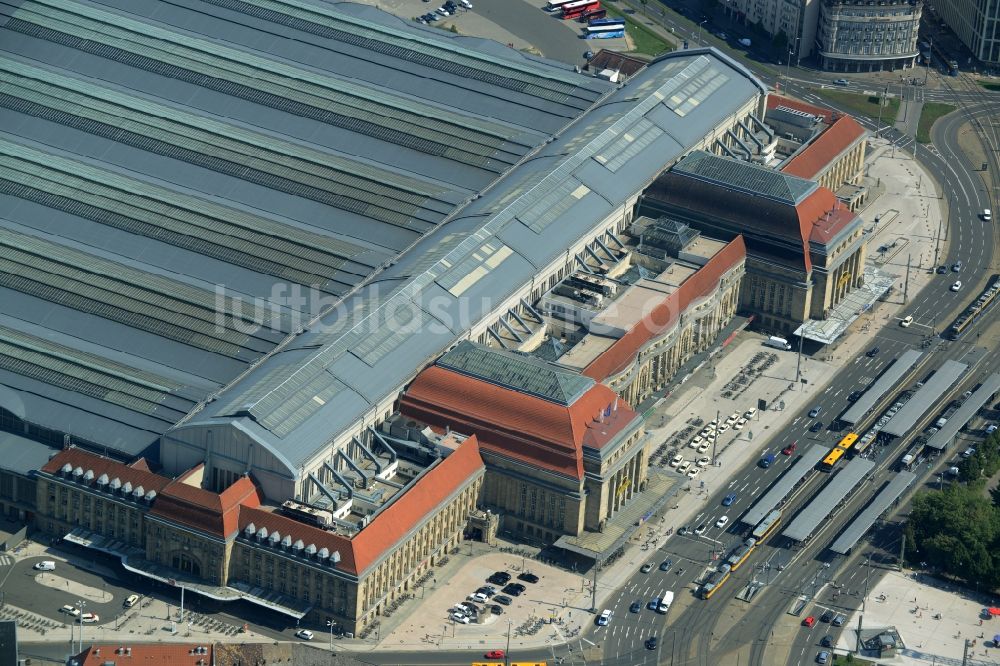 Leipzig von oben - Hauptbahnhof Leipzig in Sachsen