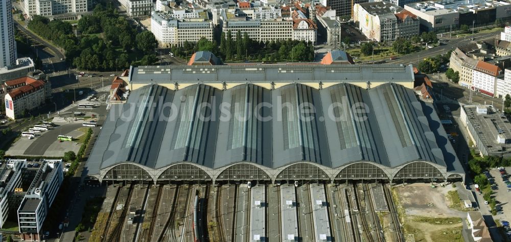 Luftaufnahme Leipzig - Hauptbahnhof in Leipzig im Bundesland Sachsen