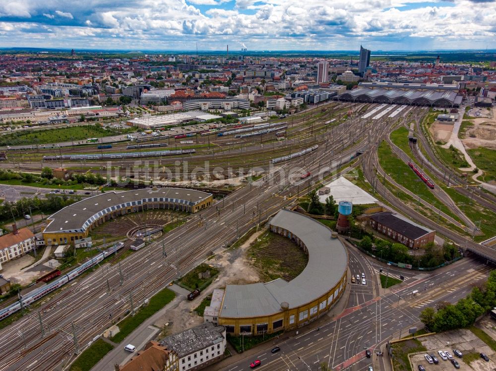 Leipzig aus der Vogelperspektive: Hauptbahnhof in Leipzig im Bundesland Sachsen, Deutschland