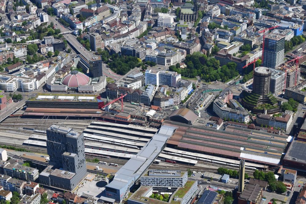 Luftbild Basel - Hauptbahnhof der SBB in Basel, Schweiz