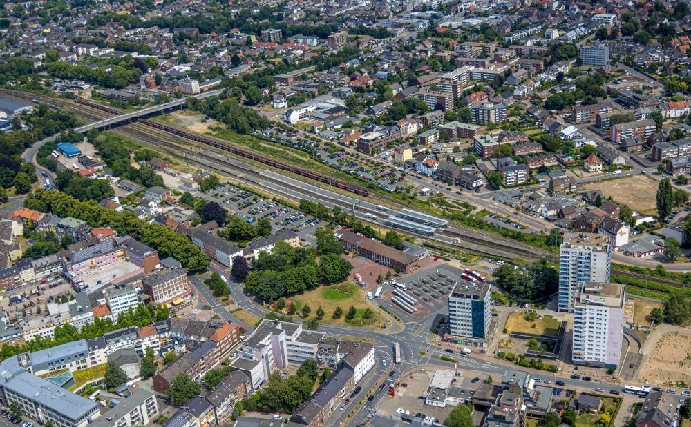 Wesel aus der Vogelperspektive: Hauptbahnhof in Wesel im Bundesland Nordrhein-Westfalen