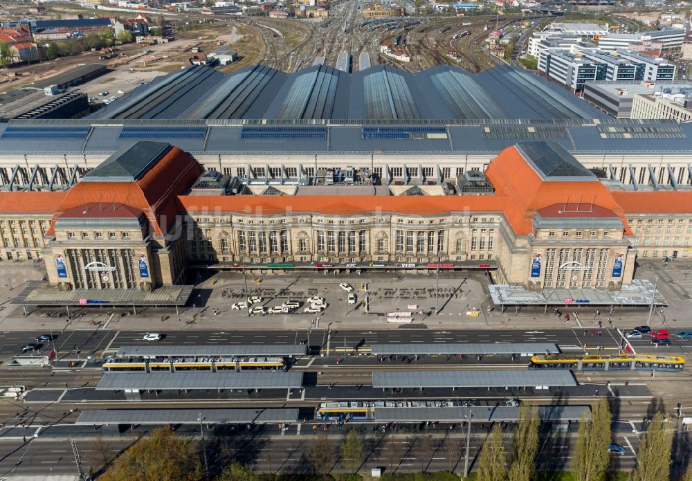 Luftbild Leipzig - Hauptbahnhof im Zentrum in Leipzig im Bundesland Sachsen