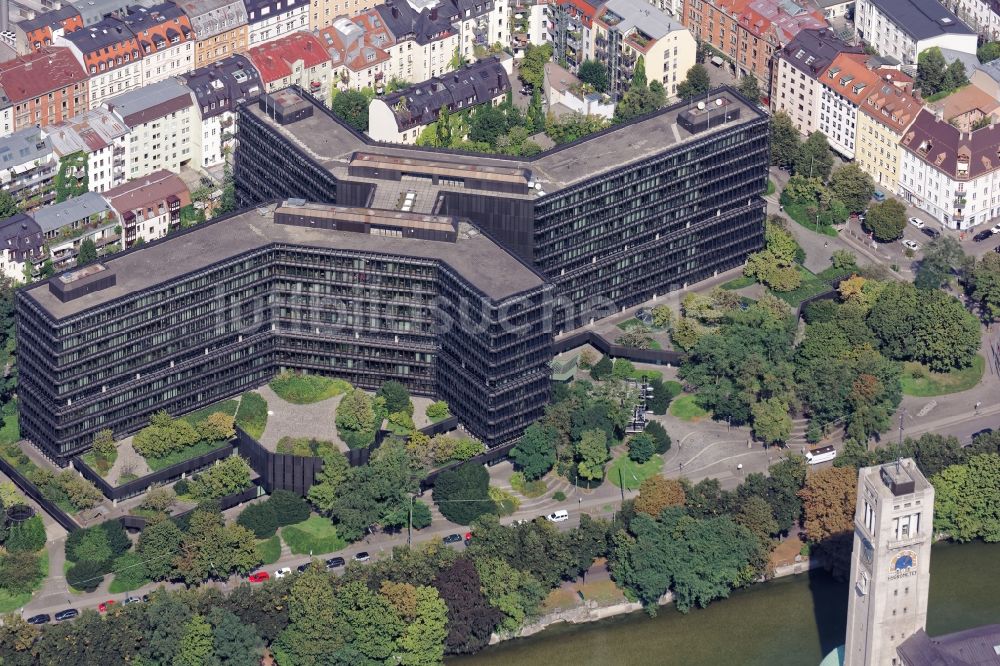München von oben - Hauptgebäude des Europäischen Patentamts EPA in München im Bundesland Bayern