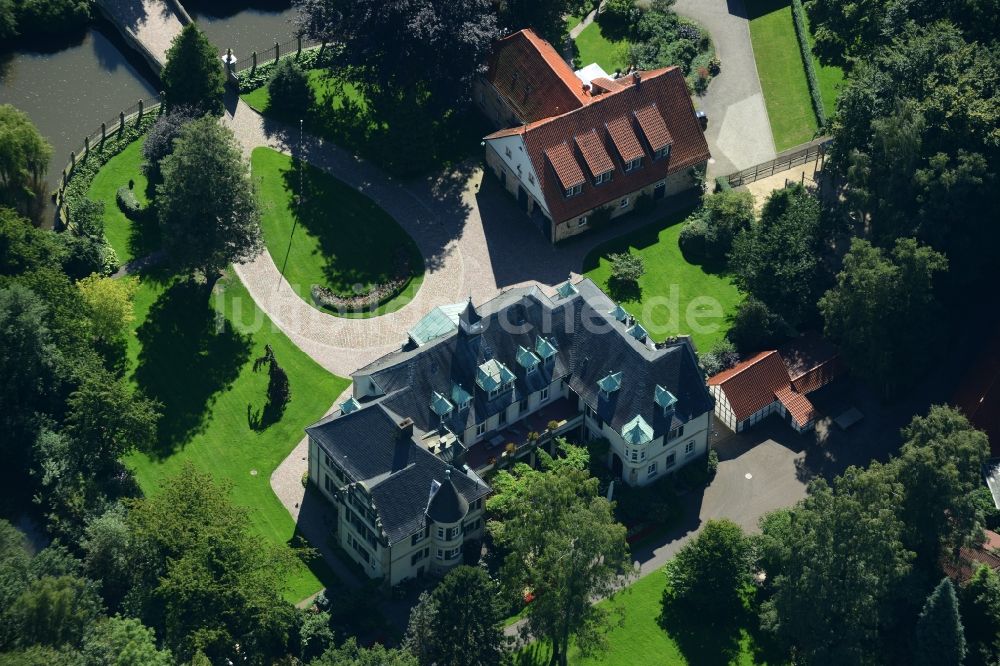 Westerkappeln aus der Vogelperspektive: Haus Langenbrück mit Parkanlage in Westerkappeln im Bundesland Nordrhein-Westfalen
