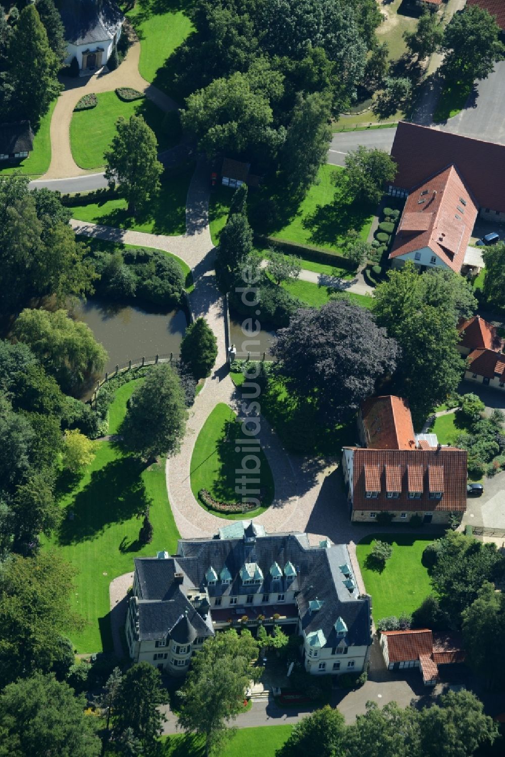 Luftbild Westerkappeln - Haus Langenbrück mit Parkanlage in Westerkappeln im Bundesland Nordrhein-Westfalen