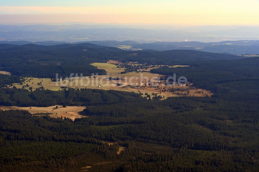 Fruhbuss aus der Vogelperspektive: Heide- Landschaft Frühbusser Heide in Fruhbuss in Cechy - Böhmen, Tschechien