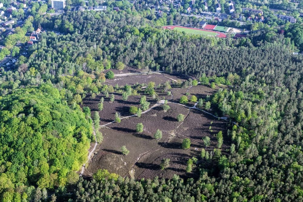 Luftaufnahme Hamburg - Heide- Landschaft der Neugrabener Heide am Scharpenbargsweg im Ortsteil Hausbruch in Hamburg, Deutschland