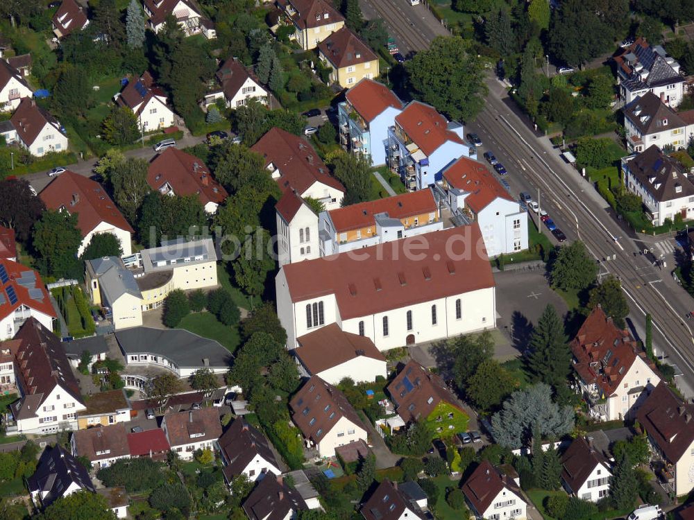 Luftbild Freiburg - Heilige Dreifaltigkeit Kirche in Freiburg, Baden-Württemberg