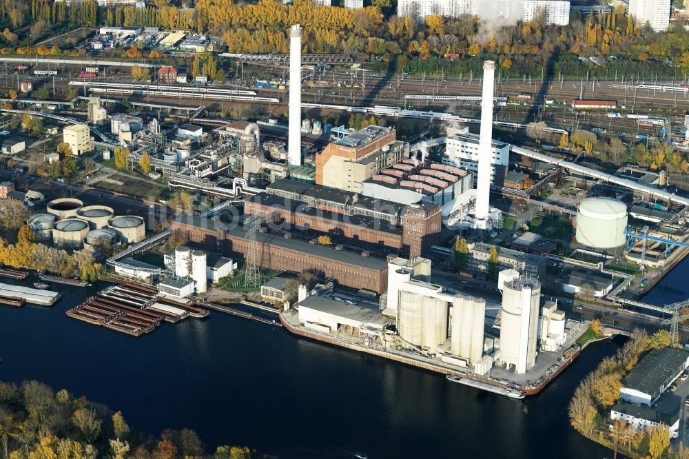 Berlin von oben - Heizkraftwerk Klingenberg an der Köpenicker Chaussee in Berlin- Rummelsburg